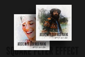 Artistic water color brush painting effect