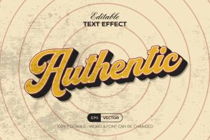 Authentic Text Effect Vintage Style