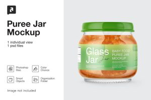 Baby Food Carrot Puree Jar Mockup