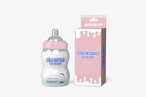 Baby milk bottle Mockup