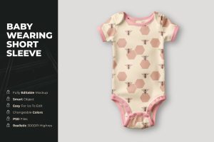 Baby wearing short sleeve Mockup