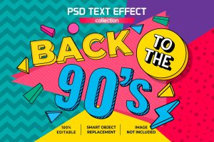 Back to 90’s full color retro text effect