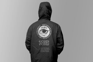 Back view windbreaker jacket Mockup