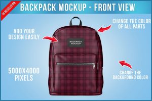 Backpack Mockup – Front View