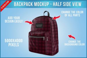Backpack Mockup – Half Side View