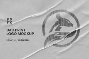 Bad print logo mockup