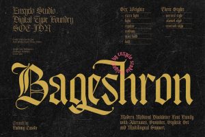 Bageshron Font Family – Blackletter Medieval Font