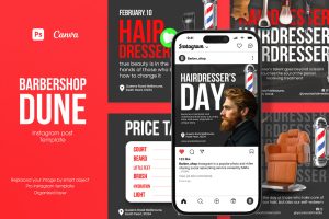 Barbershop Dune Instagram Post Templates