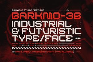 BARKMO-36 | Futuristic Mecha Cyberpunk Font
