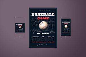 Baseball Game Flyer Set