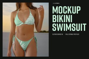 Beach Bikini Mockups. Swimsuit Two Piece