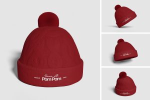 Beanie With pom Pom Mockup
