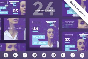 Beauty Salon Social Media Pack Template
