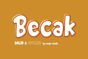 Becak – Solid & Outline Font
