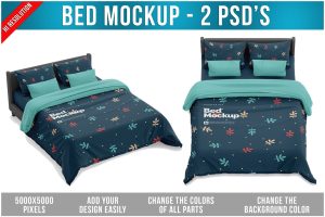 Bed Mockup – 2 Photoshop Files