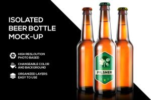 Beer bottle mockup