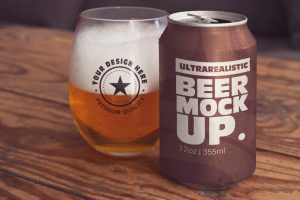 Beer Can & Cup Mockup