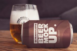Beer Can Lying Mockup