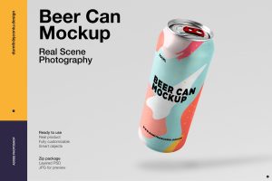 Beer Can Mockup – Real Scene