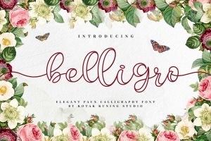 Belligro – Outline Script Font