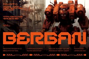 BERGAN – Futuristic Cyberpunk Display Font