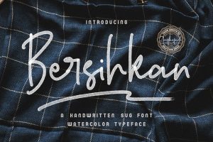 Bersihkan – Watercolor Signature SVG