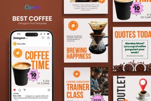 Best Coffee  Instagram Post Templates