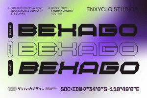 BEXAGO – Futuristic Cyberpunk Tech Display Font
