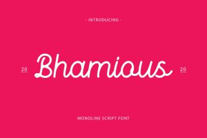 Bhamious – Monoline Script Font