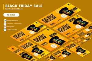 Big Sale Tshirt Banner Set Template
