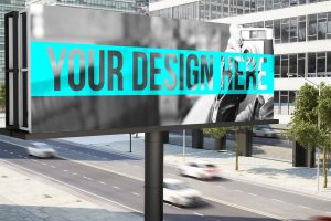 Billboard on street Mockup