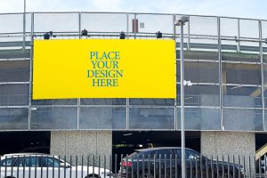 Billboard Template In The City Building Mockup