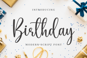 Birthday Modern Script Font