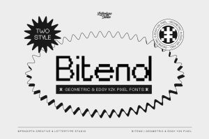 Bitend Geometric Edgy Y2K Pixel Font