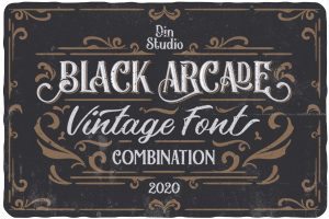 Black Arcade Font Pack (Vintage Font Combination)