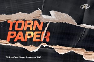 Black Cardboard Torn Paper