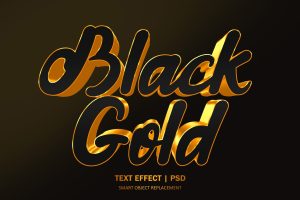 Black gold real text effect