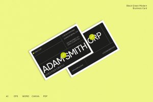 Black Green Modern Business Card | 004