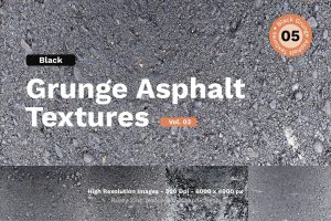 Black Grunge Asphalt Textures – Vol.03