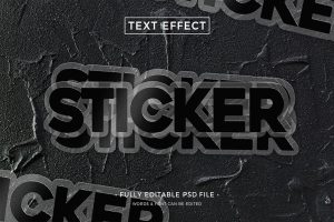 Black Sticker Text Effect