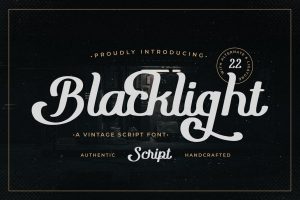Blacklight – A Vintage Script Font