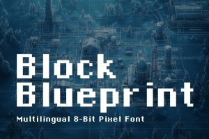 Block Blueprint – 8-bit Pixel Font