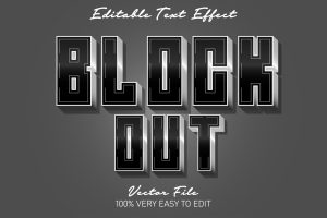 block out glossy text effect