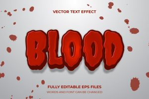 blood 3d text effect