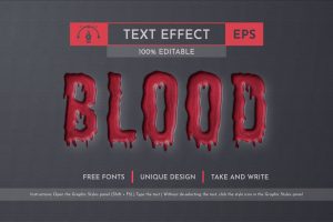 Blood – Editable Text Effect, Font Style