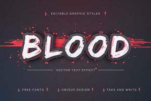 Blood – Editable Text Effect, Font Style