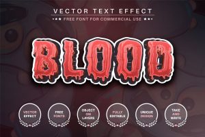 Blood – editable text effect, font style