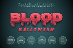 Blood Halloween – editable text effect, font style