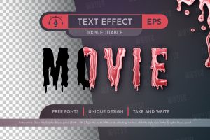 Blood Movie Editable Text Effect, Graphic Style