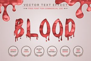 Blood Paper –  Editable Text Effect, Font Style